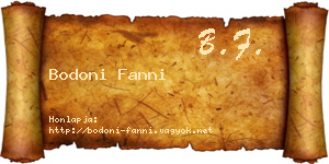 Bodoni Fanni névjegykártya