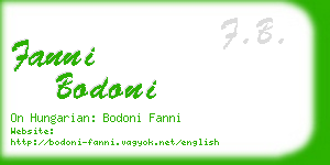 fanni bodoni business card